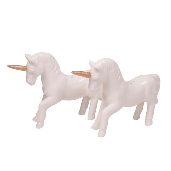 UNICORN PORCELAIN SALT PEPPER SHAKER SET - BRAND NEW IN BOX - Picture 1 of 3